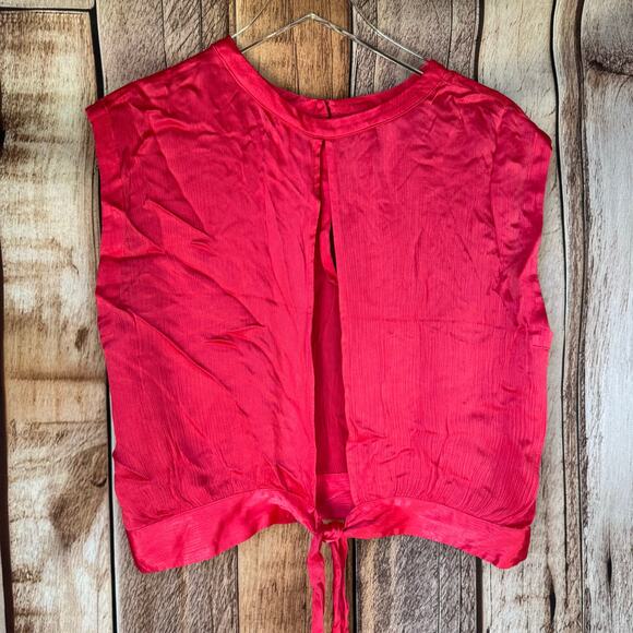 Anthropologie Blouse Sleeveless Pink Large Summer Versatile Classic Casual NWT - Picture 2 of 6